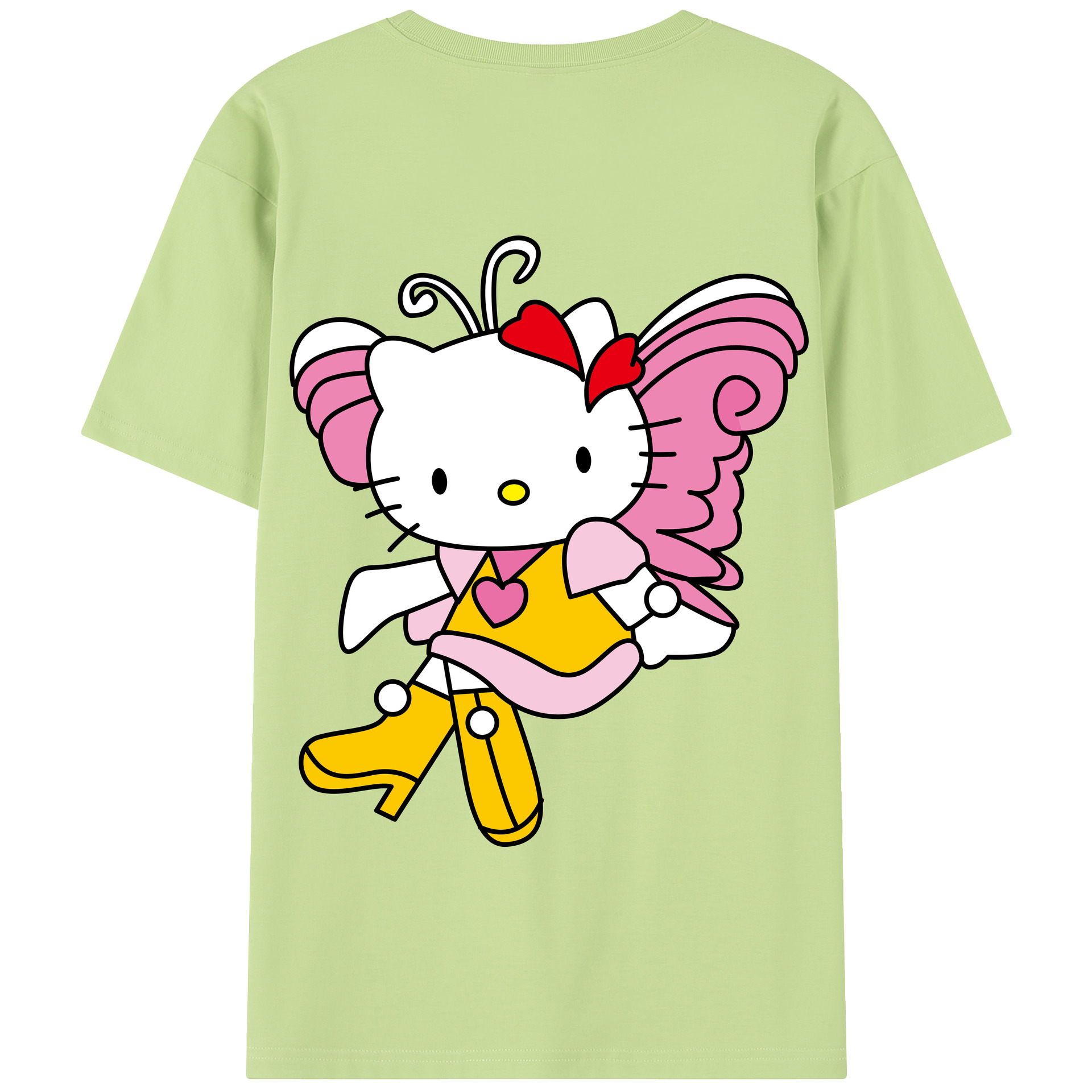 （画像用） Hello Kitty ハローキティ 綿100％半袖Tシャツ（背面プリント）